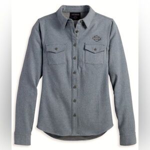 Harley-Davidson® Women's Woven cotton Shirt button down long sleeve‎ xs women’s